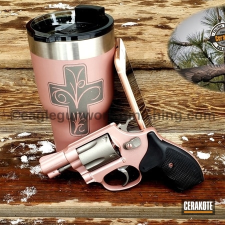 Powder Coating: ROSE GOLD H-327,Matching Set,Smith & Wesson,Gun Coatings,iPhone,Custom Tumbler Cup,S.H.O.T,Revolver,Gun Metal Grey H-219,38 Special