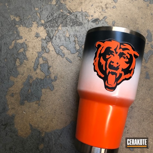 Cerakoted Chicago Bears Themed Tumbler Cerakoted With H-140, H-245 And H-128