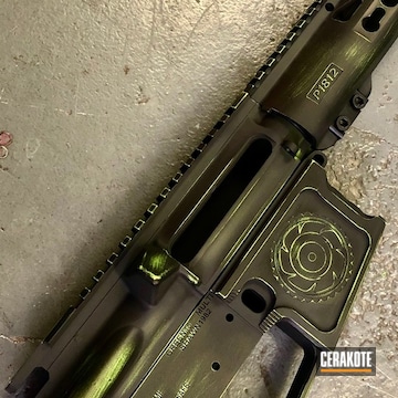Cerakoted Distressed Ar-15 Upper / Lower / Handguard Cerakoted With H-190 And H-168