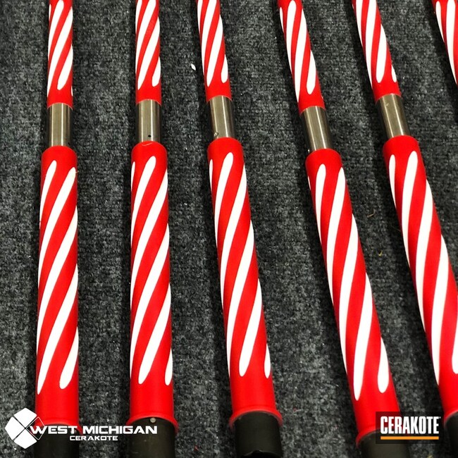 Cerakoted Holiday Themed Fluted Barrels Cerakoted With H-167 And H-297