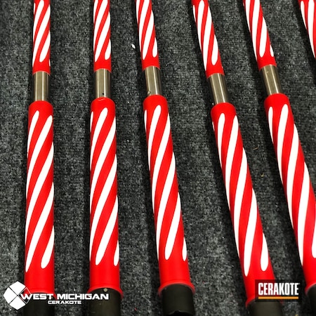 Powder Coating: Gun Coatings,S.H.O.T,Christmas Theme,Production,Fluted Barrel,Stormtrooper White H-297,Bulk,USMC Red H-167,Candy Cane,Holiday Theme,Christmas