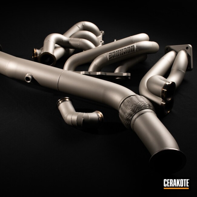 Cerakoted Drift Car Exhaust And Headers Cerakoted With c-7900 And C-7800 