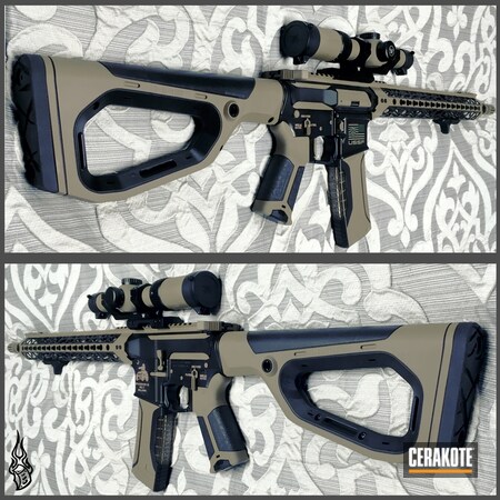 Powder Coating: Graphite Black H-146,Gun Coatings,Two Tone,S.H.O.T,Tactical Rifle,Flat Dark Earth H-265