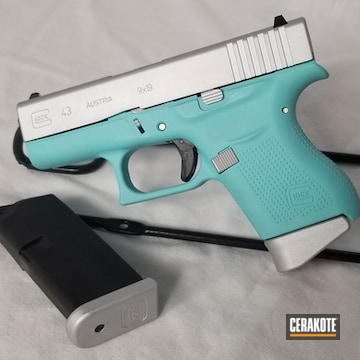 Cerakoted Two Toned Glock 43 Handgun Cerakoted With H-151 And H-175