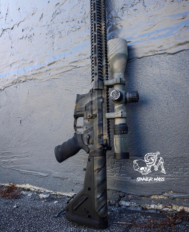 Tiger Striped AR-15 Rifle Cerakoted with H-146, H-232, H-226, H-213, H ...