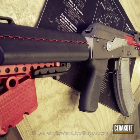 Powder Coating: Kalashnikov,USMC Red H-167,Tactical Rifle,Titanium H-170
