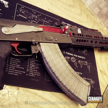 Powder Coating: Kalashnikov,USMC Red H-167,Tactical Rifle,Titanium H-170