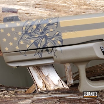 Cerakoted American Flag Glock 23 Handgun Cerakoted With H-146, H-226 And H-187