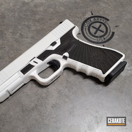 Powder Coating: Bright White H-140,Glock,Gun Coatings,S.H.O.T,Trigger Guard,Pistol,Lightening Cuts,Undercut Trigger Guard,Glock 17