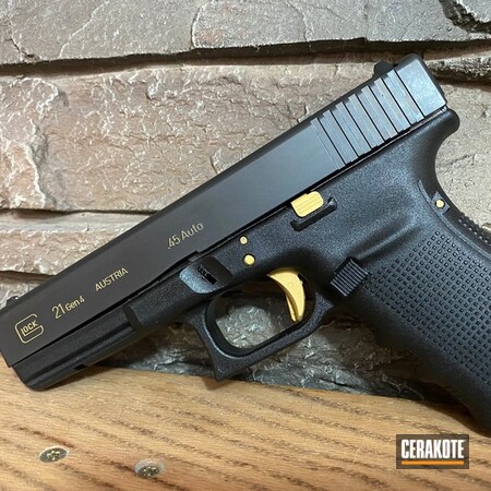 Powder Coating: Glock,.45 ACP,Gun Coatings,S.H.O.T,Pistol,Gold H-122,Glock 21,Color Fill