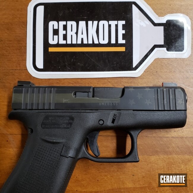 Cerakoted Subdued American Flag Glock Handgun Cerakoted With H-146 And H-236