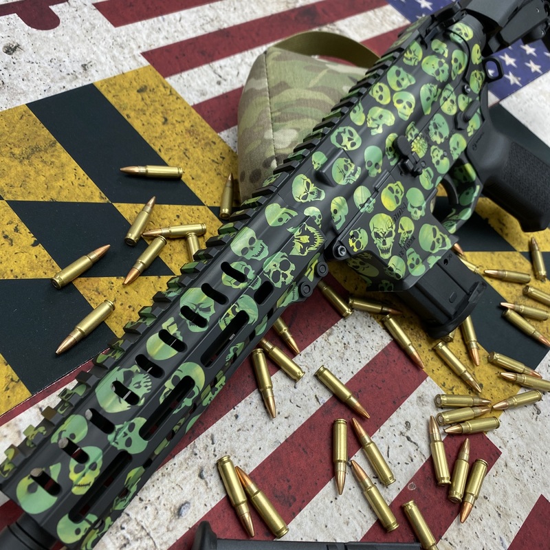 Ghosting Coating Ghost Skull Camo AR-15 Cerakoted with H-190, H-313, H-316 and H-317 by ...