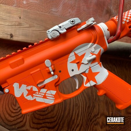 Powder Coating: Hunter Orange H-128,Bright White H-140,Gun Coatings,S.H.O.T,Theme,Tactical Rifle