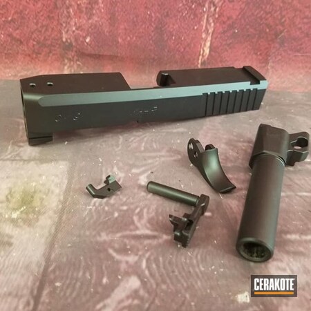 Powder Coating: Slide,9mm,Graphite Black H-146,Gun Coatings,S.H.O.T,Handguns,Gun Parts,Kahr Arms