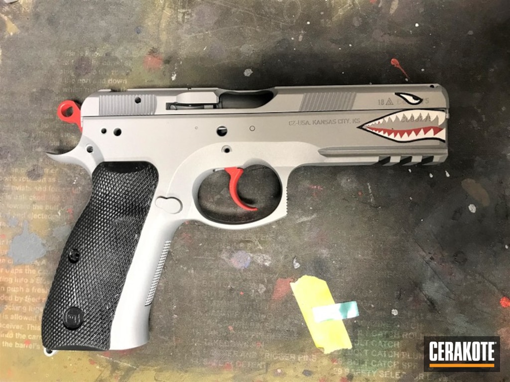 Cz Handgun Fighter Plane Shark Mouth Graphics Cerakoted With H 146 H 167 And H 147 By Web User Cerakote Cz Handgun Fighter Plane Shark Mouth Graphics Cerakoted With H 146 H 167 And H 147 By Web User Cerakote