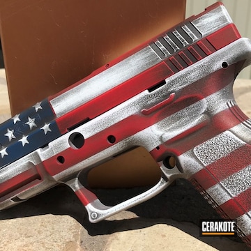 Cerakoted American Flag Springfield Xd-9 Handgun Cerakoted With H-148, H-167, H-127 And H-297