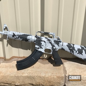 Cerakoted Winter Camo Dpms Rifle Cerakoted With H-190, H-140 And H-234