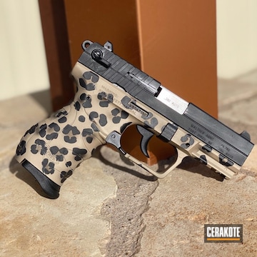 Cerakoted Leopard Print Walther Pistol Frame Cerakoted With H-146, H-148 And H-199