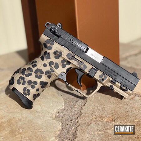 Powder Coating: Leopard Print,Graphite Black H-146,Gun Coatings,S.H.O.T,DESERT SAND H-199,Pistol,Walther,Burnt Bronze H-148