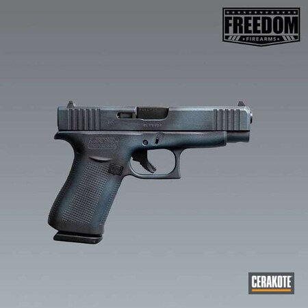 Powder Coating: Graphite Black H-146,Glock,Distressed,Gun Coatings,S.H.O.T,Pistol,Blue Titanium H-185,Glock 48