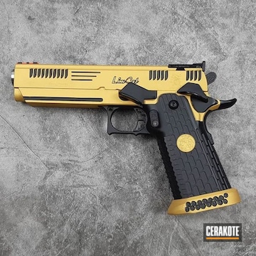 Cerakoted Two Tone Limcat Handgun Cerakoted With H-146 And H-122