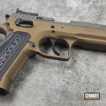 Cerakoted Two Toned Tanfoglio Handgun Cerakoted With H-146, H-148 And H-112