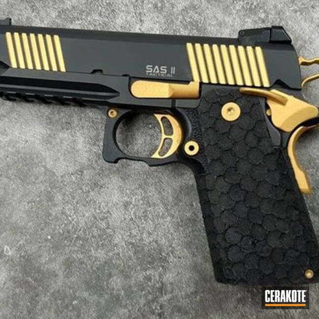 Cerakoted Two Toned Bul Armory Handgun Cerakoted With H-146 And H-122