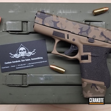 Cerakoted Custom Multicam Glock 43 Handgun Cerakoted With H-146, H-231 And H-265