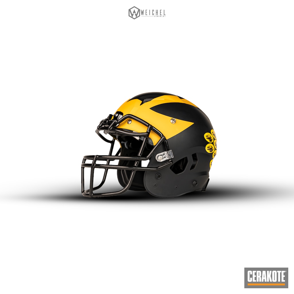 Michigan Football Helmet Cerakoted With H 146 H 171 H 221 And H 144 By Jon Weichel Cerakote