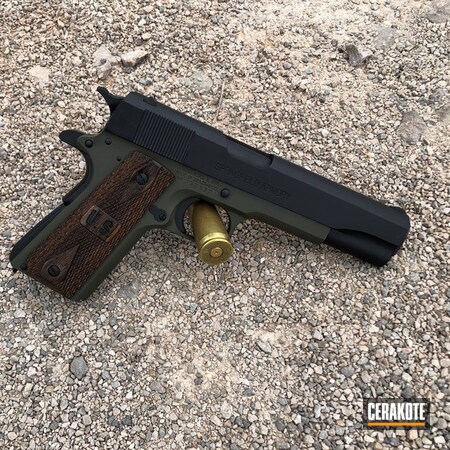 Powder Coating: Graphite Black H-146,Gun Coatings,Two Tone,1911,S.H.O.T,Pistol,MIL SPEC GREEN  H-264