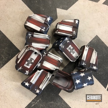 Cerakoted American Flag Pmags And Baseplates Cerakoted With H-146, H-167, H-127 And H-297