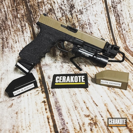 Powder Coating: M17 COYOTE TAN E-170,Glock,Gun Coatings,Two Tone,BLACKOUT E-100,S.H.O.T,Competition Gun,Glock 17