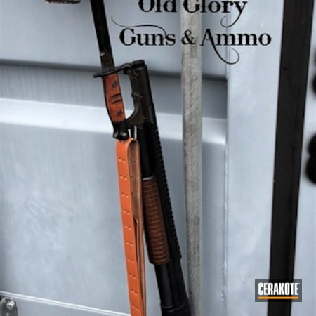Powder Coating: Old School,12 Gauge,Converted,S.H.O.T,Pump-action Shotgun,Trench Gun,Winchester 1897,Gun Coatings,Shotgun,Refinished,Pump-action,Midnight Blue H-238,Rebuild,Winchester,Reconditioned,Bayonet