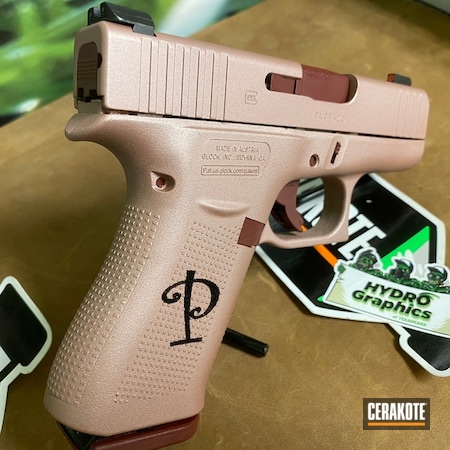 Powder Coating: ROSE GOLD H-327,Burgundy,Glock 43,Laser Engrave,Compact,Gun Coatings,S.H.O.T,Girls Gun,Pistol