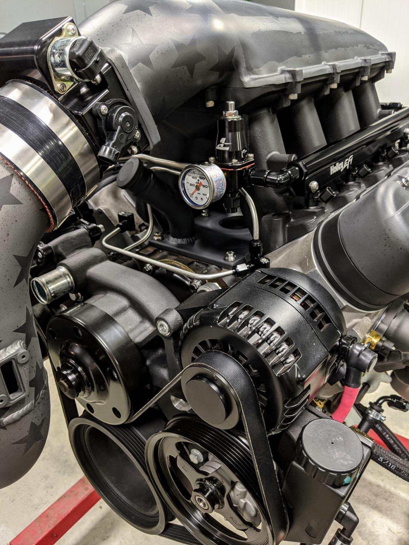 American Flag Engine featuring Graphite Black and Tungsten | Cerakote