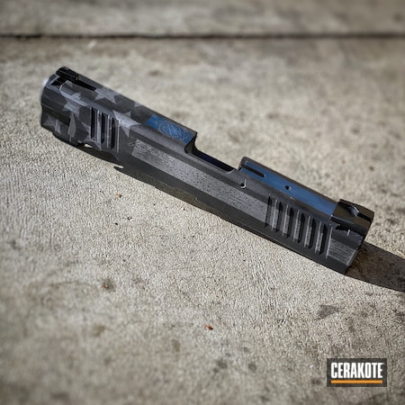 Powder Coating: Slide,KEL-TEC® NAVY BLUE H-127,S.H.O.T,Springfield XD,Springfield Armory,Cobalt H-112,Graphite Black H-146,Thin Blue Line,Flag,Crushed Silver H-255,Firearms,American Flag,Distressed American Flag
