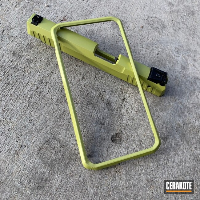 Cerakoted Green Matching Phone Case And Pistol Slide