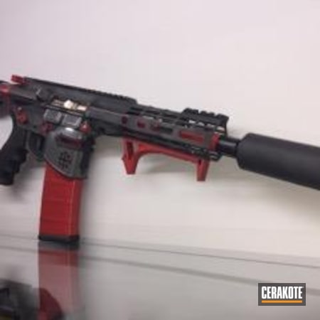Powder Coating: Crusader,Gun Coatings,AR,Gloss Black H-109,S.H.O.T,Spike's Tactical,Combat Grey H-130,Firearms,Tactical Rifle,FIREHOUSE RED H-216