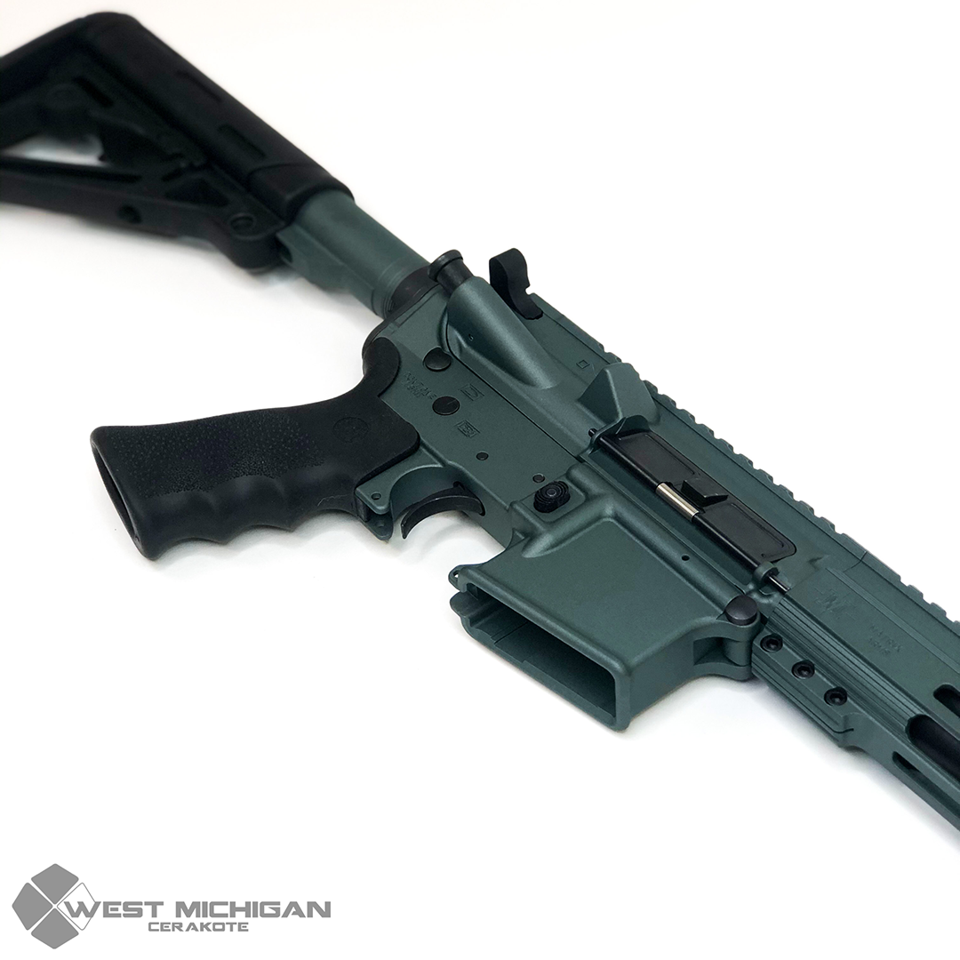 AR-15 Rifle featuring Charcoal Green | Cerakote