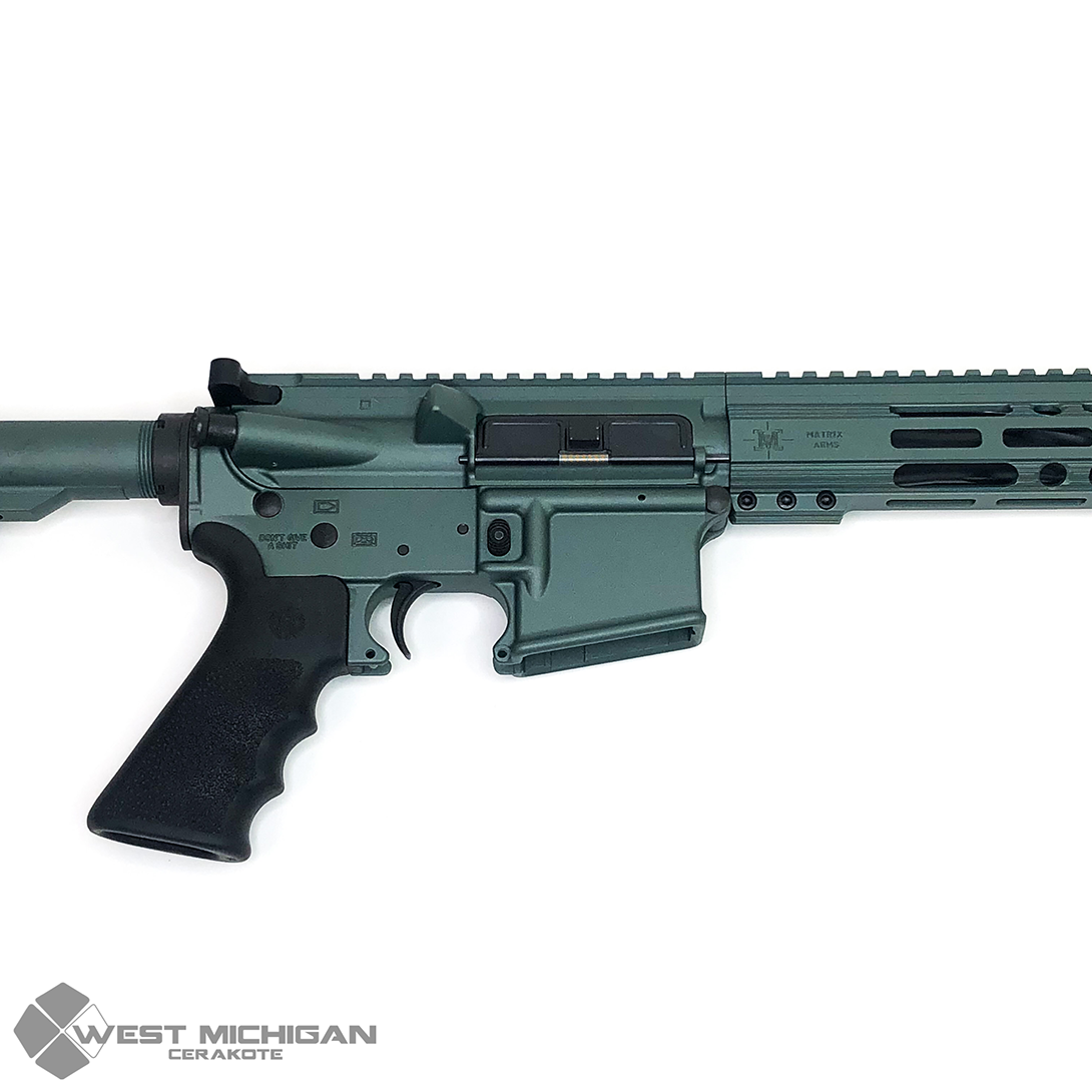 AR-15 Rifle featuring Charcoal Green | Cerakote
