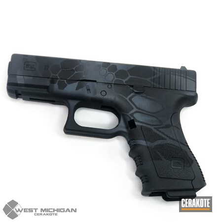 Powder Coating: Glock,Gun Coatings,Pistol,Armor Black H-190,Glock 19,Camo,Firearms,Custom Camo,Kryptek