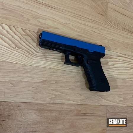 Powder Coating: 9mm,Glock,Glock 17C,S.H.O.T,Pistol,Armor Black H-190,Ridgeway Blue H-220