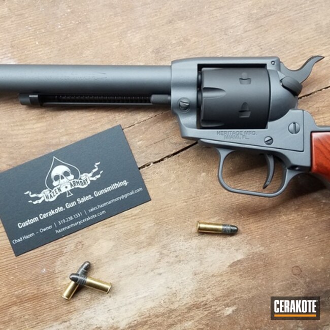 Cerakoted Grey And Black .22lr Revolver