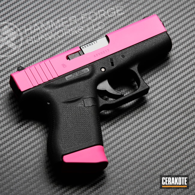 Cerakoted: S.H.O.T,9mm,Girls Gun,Pistol,Glock,Prison Pink H-141,Glock 43