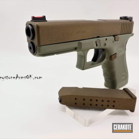 Powder Coating: Glock,Two Tone,S.H.O.T,Pistol,Forest Green H-248,Burnt Bronze H-148,Glock 17