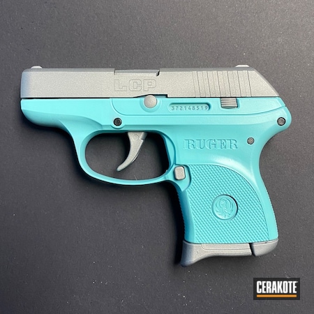 Powder Coating: Two Tone,S.H.O.T,Crushed Silver H-255,.380,Robin's Egg Blue H-175,Ruger