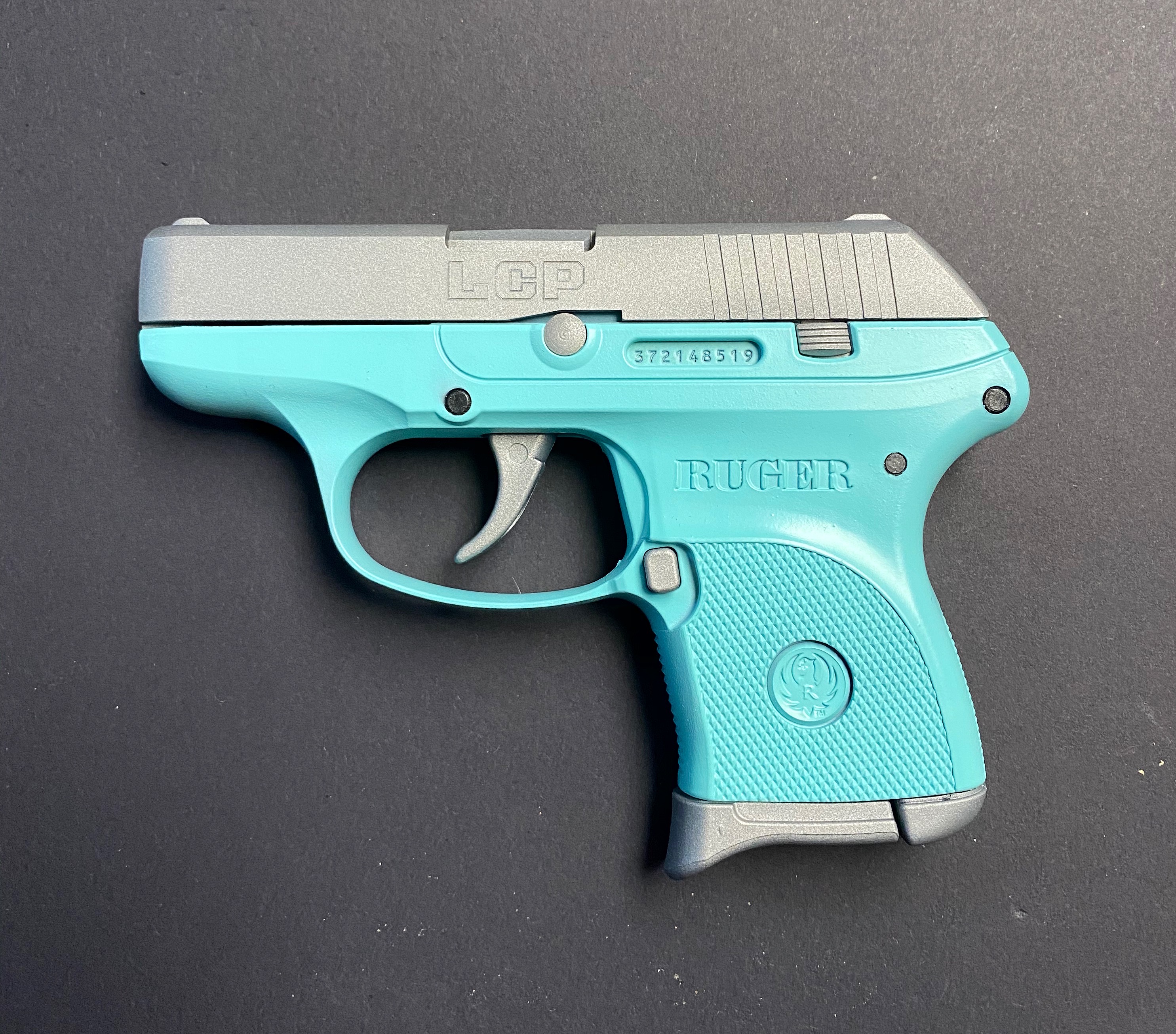 Two Toned Ruger LCP featuring Crushed Silver and Robin's Egg Blue ...