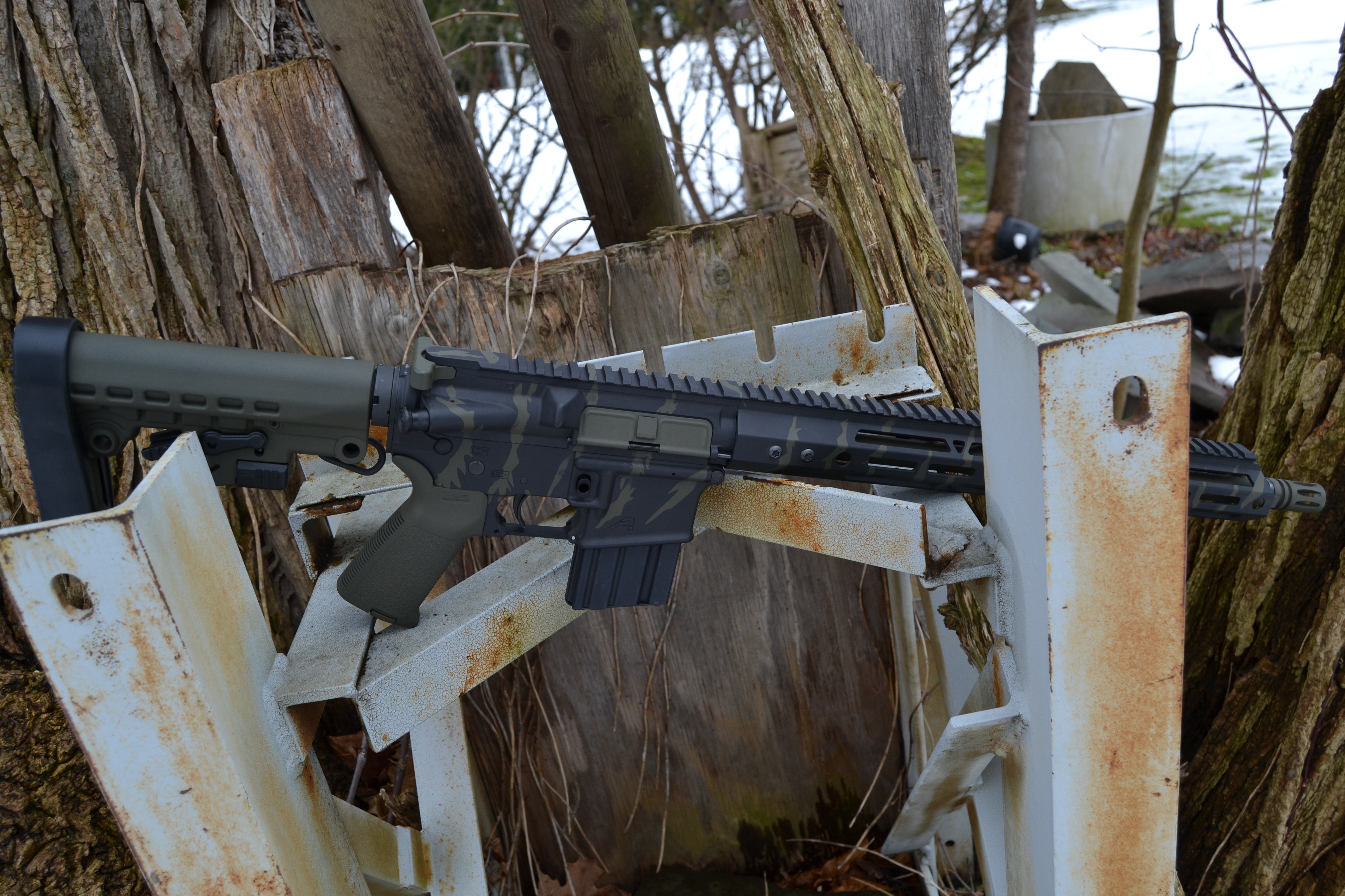 Tiger Stripe Aero Precision Rifle with Armor Black and O.D. Green ...