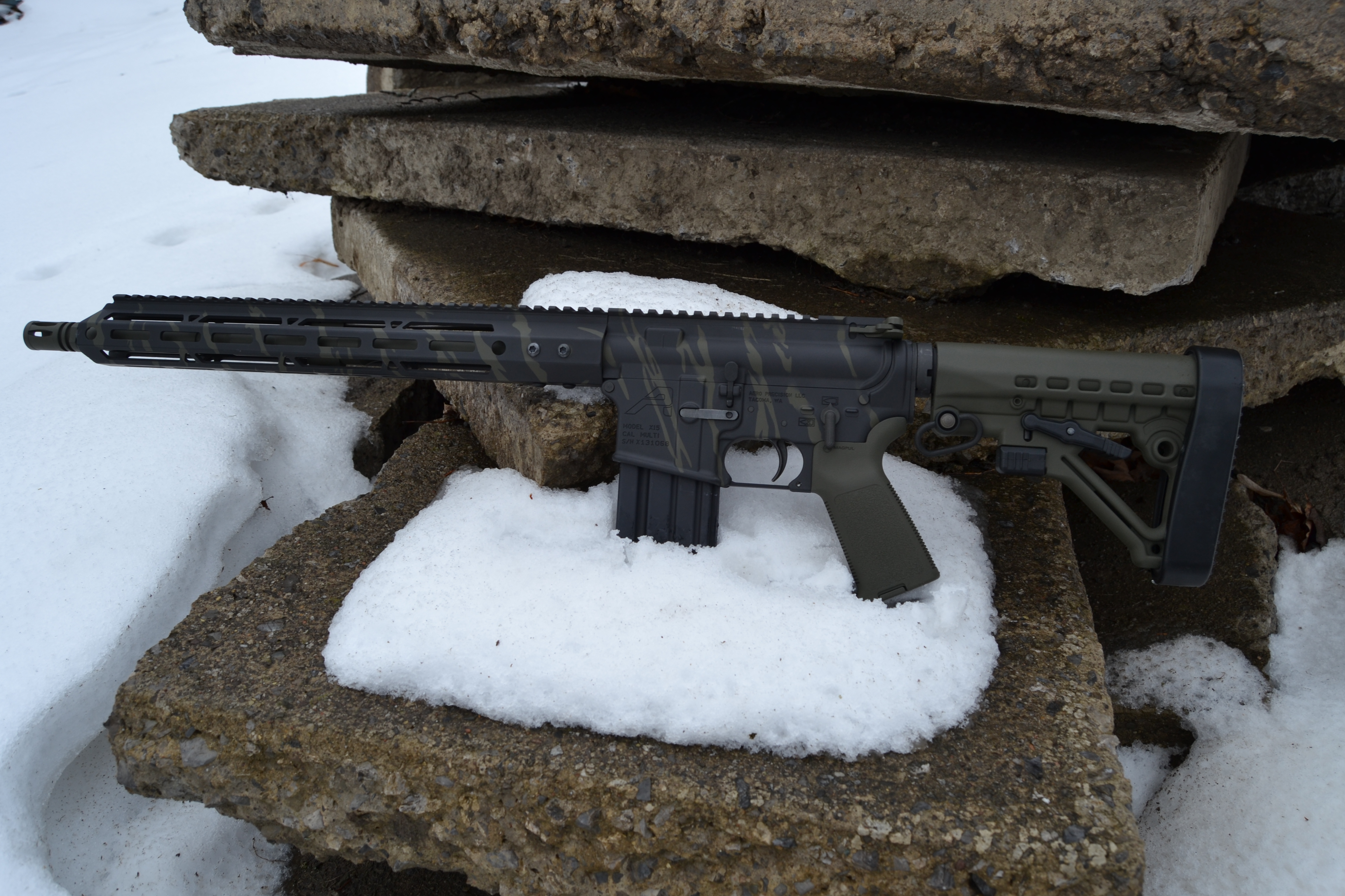 Tiger Stripe Aero Precision Rifle with Armor Black and O.D. Green ...