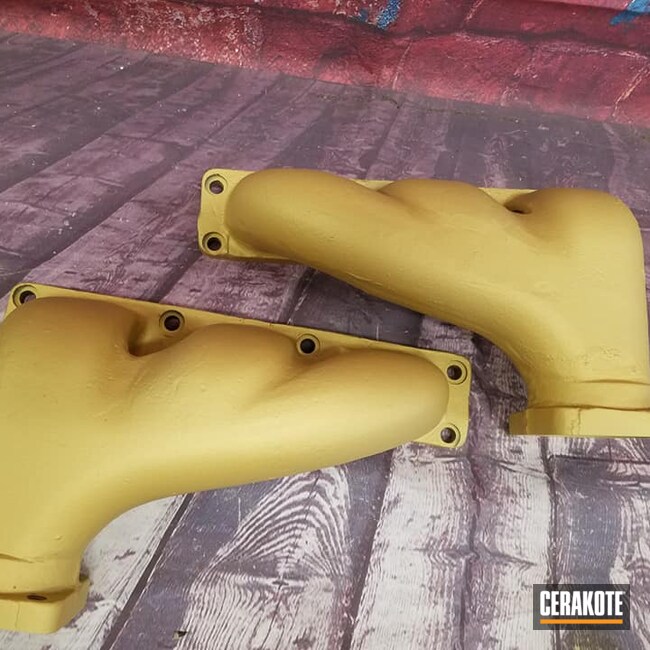 Exhaust Manifolds featuring Cerakote Glacier Gold | Cerakote